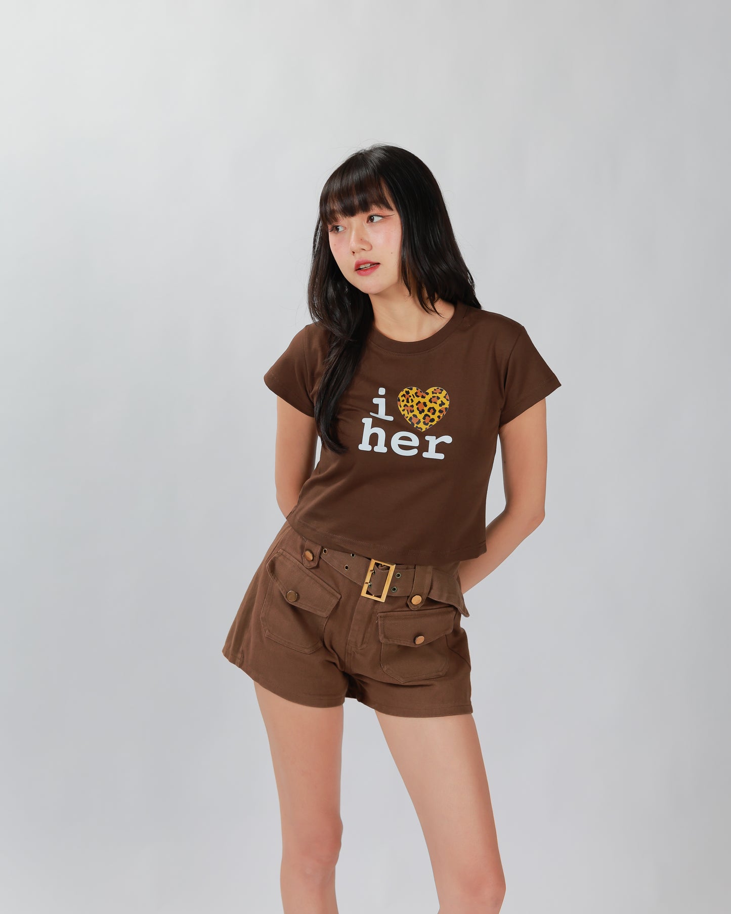 HER TEE TOP - BROWN
