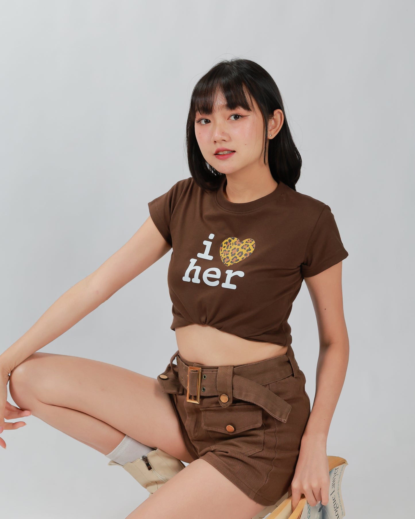 HER TEE TOP - BROWN