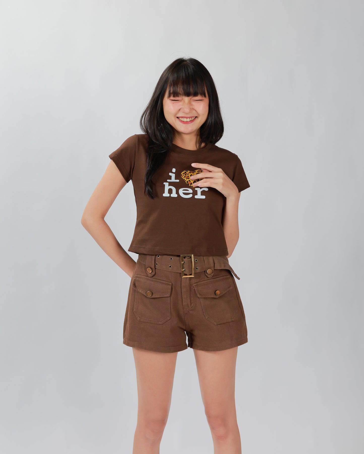 HER TEE TOP - BROWN