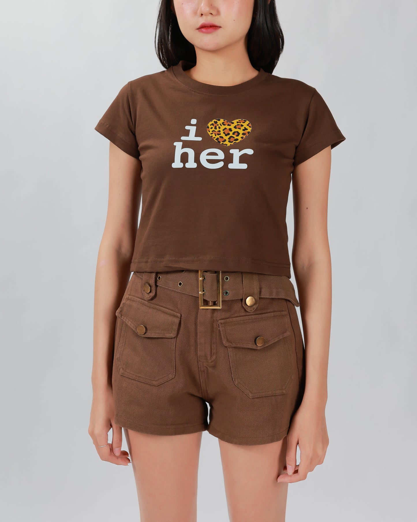 HER TEE TOP - BROWN
