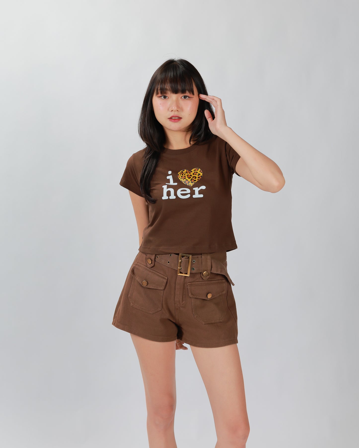 HER TEE TOP - BROWN