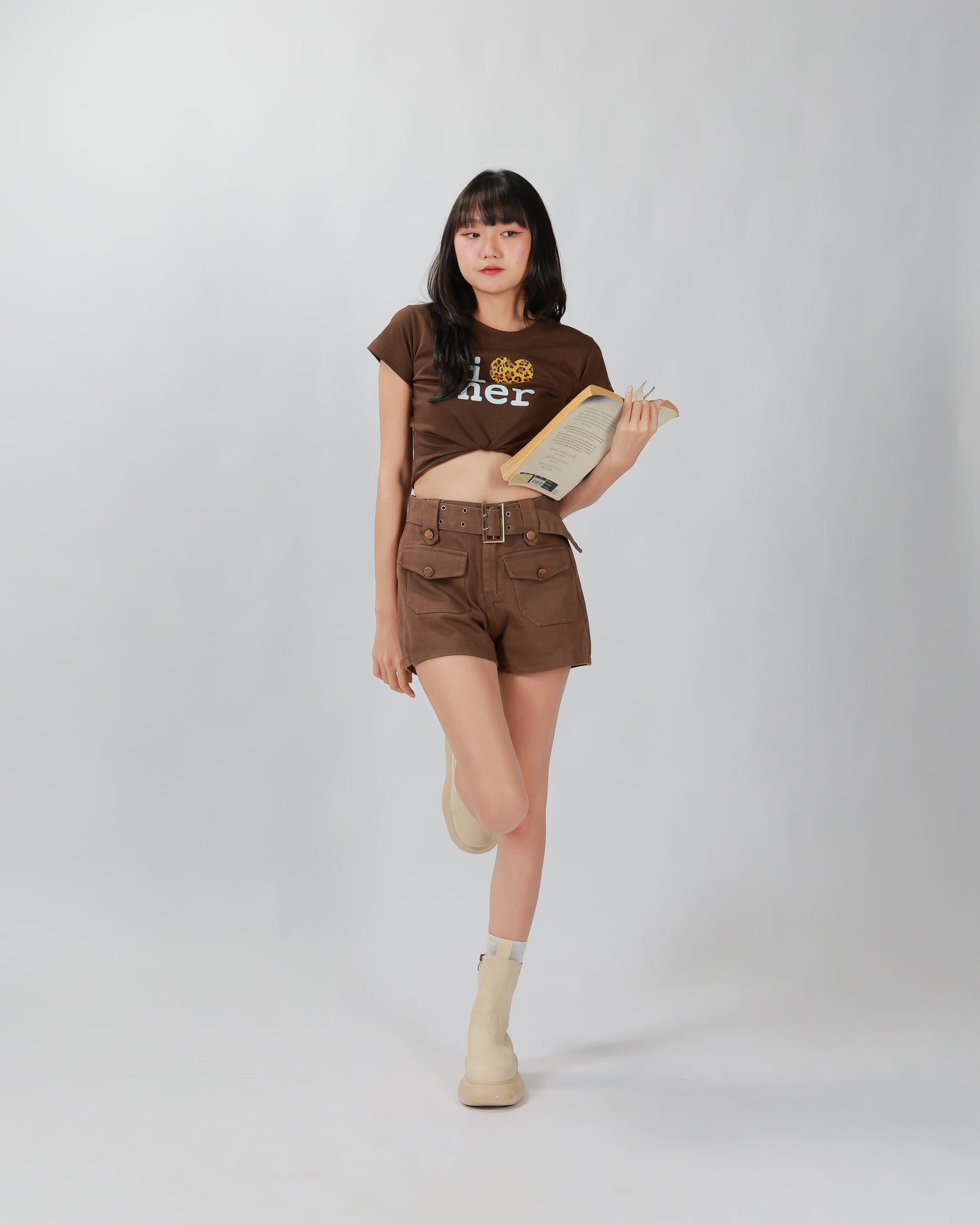 HER TEE TOP - BROWN