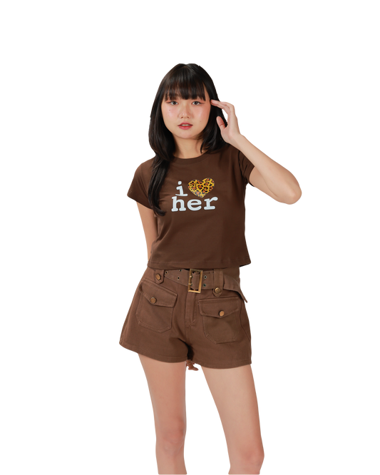 HER TEE TOP - BROWN